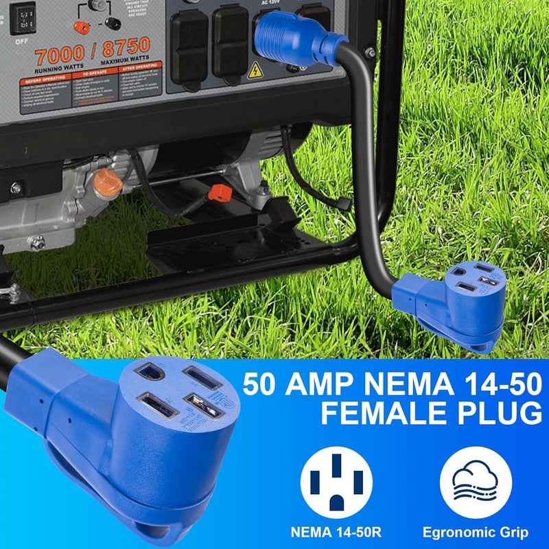 KTOEBYCO 4 Prong 30 Amp to 50 Amp Generator Adapter Cord, NEMA L14-30P to 14-50R, Heavy Duty 10 AWG STW Copper Cable, ETL Certified, Ideal for Tesla EV Charging, RV, Trailer & House Power, 12 Inch - Image 5